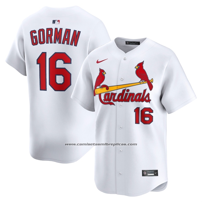 Camiseta Beisbol Hombre St. Louis Cardinals Nolan Gorman Primera Limited Blanco
